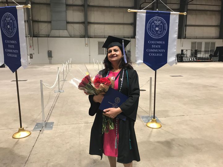 Forty-three-year-old Menuka Dhungana graduated with her nursing degree in Columbus, Ohio. Her timing to join the health care industry could not have been more needed.