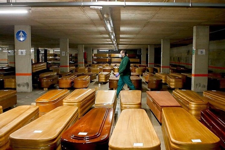 The Collserola mortuary car park, converted into a funerary deposit.