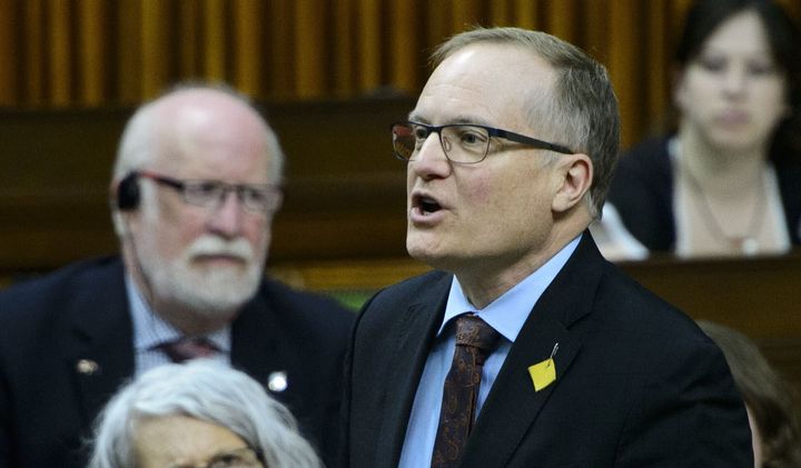 NDP Peter Julian stands during question period in the House of Commons on Parliament Hill in Ottawa on May 2, 2019.
