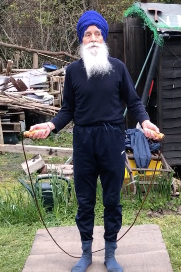 Rajinder Singh, 73, nicknamed The Skipping Sikh.