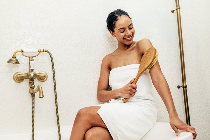 We like this woman's attitude towards dry brushing.