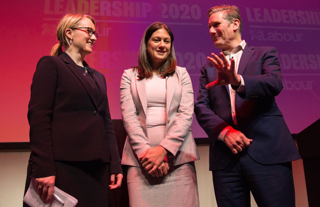 Keir Starmer alongside his two rivals for the leadership, Rebecca Long-Bailey and Lisa Nandy.