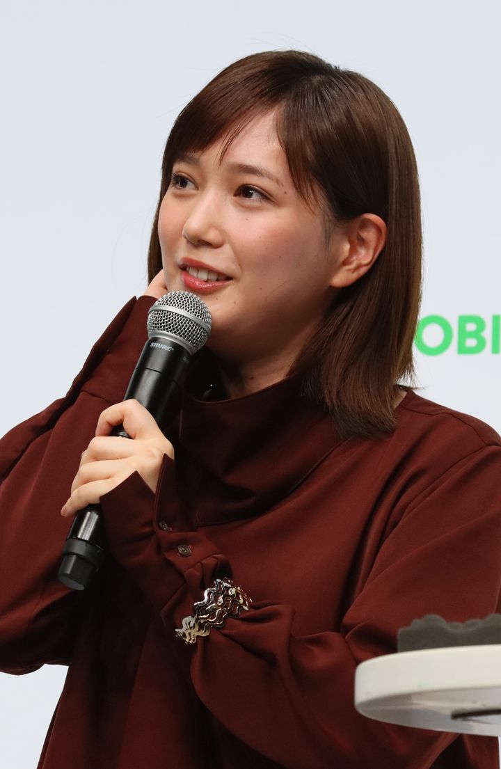 「ＬＩＮＥモバイル」記者発表会に出席した女優の本田翼さん（東京都） 