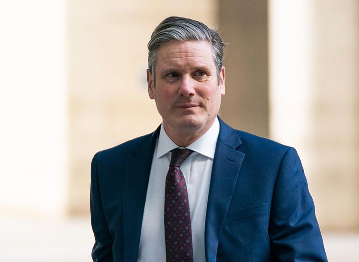 Newly-elected Labour leader Sir Keir Starmer arrives at BBC Broadcasting House in London. 