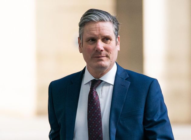 Newly-elected Labour leader Sir Keir Starmer arrives at BBC Broadcasting House in London. 