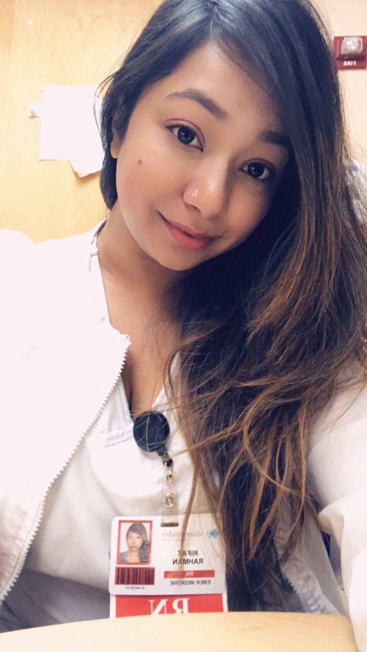 Ria Rahman is a 27-year-old registered nurse at the Maimonides Medical Center emergency department in Brooklyn.