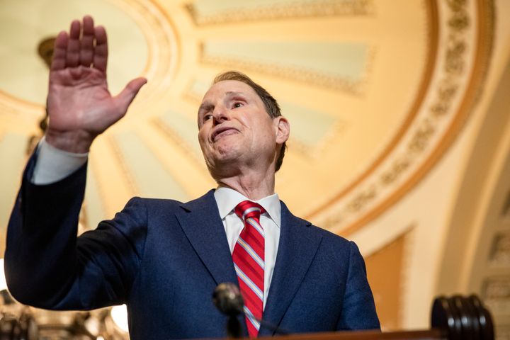 Sen. Ron Wyden (D-Ore.), the top Democrat on the Senate Finance Committee, which oversees unemployment insurance, complained about the U.S. Labor Department's guidelines for expanded unemployment benefits. (Photo by Samuel Corum/Getty Images)