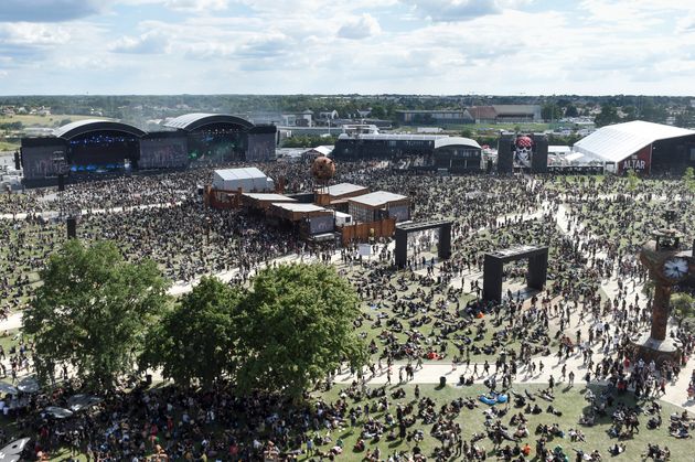 Vue aérienne du festival de musique