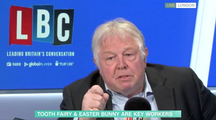 Nick Ferrari does not believe the Easter bunny should be referred to as an "essential worker"
