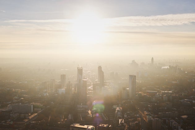 UK, London, looking South with view of modern skyscrapers in Elephant and Castle
