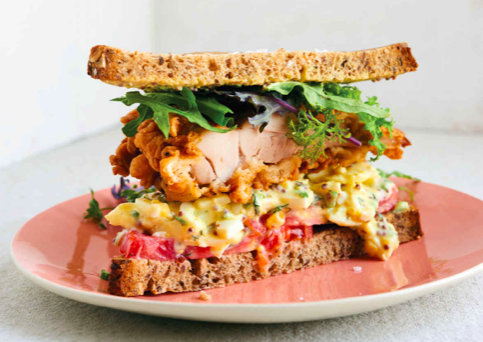 In the warmer months, New York's Egg Shop serves egg salad on a chicken sandwich.