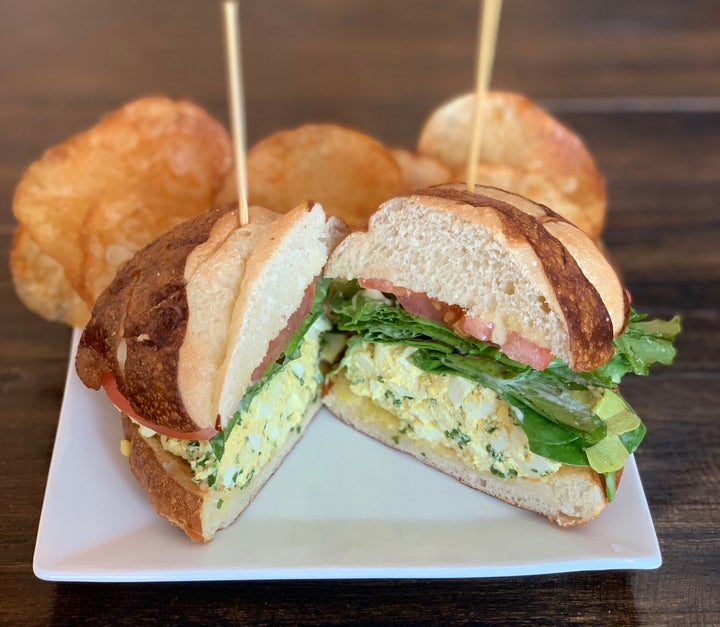 At Local Foods in Houston, they mix eggs with house-made aioli, Dijon mustard, fresh chopped parsley, salt, pepper and a dash of truffle oil.