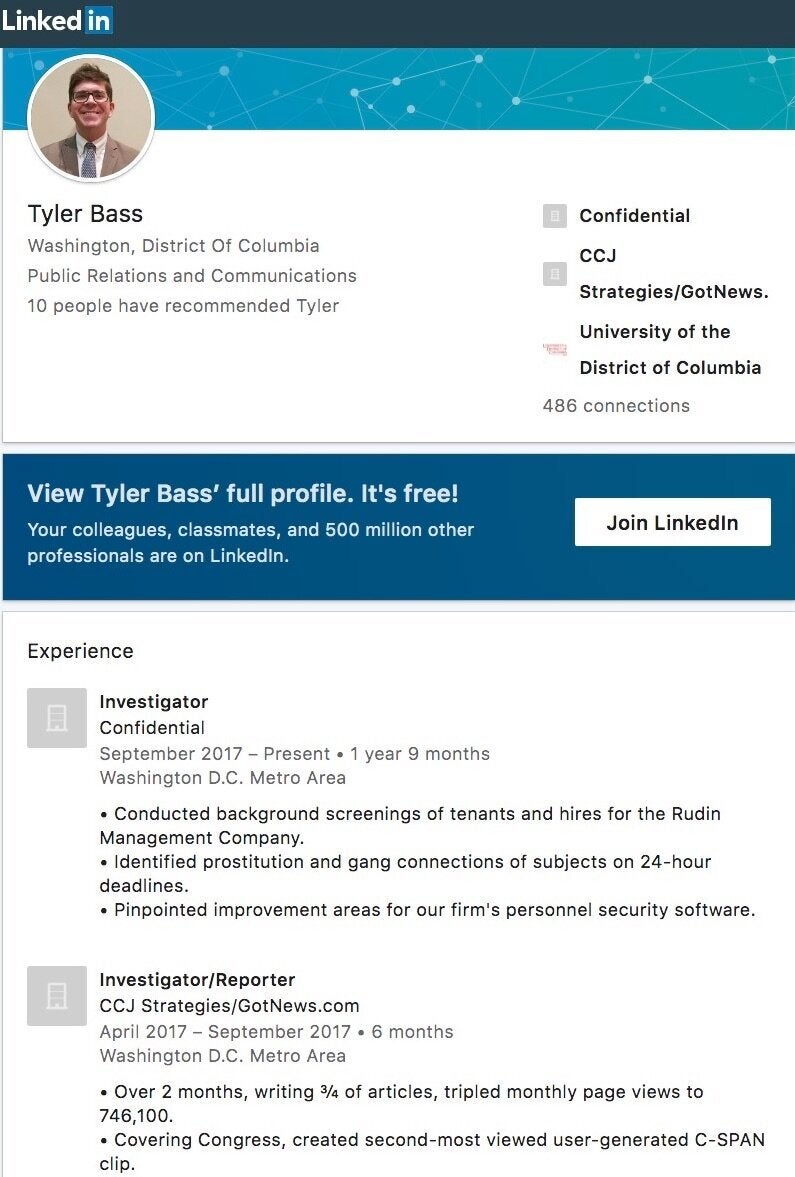 On his résumés, Bass took increasing steps to conceal his connection to Ton-That’s company.