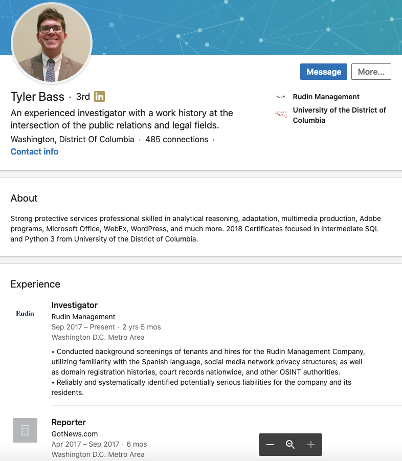 On his résumés, Bass took increasing steps to conceal his connection to Ton-That’s company.
