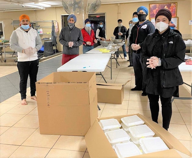 United Sikhs volunteers prepared meals at California's Buena Park Gurdwara to deliver to The...