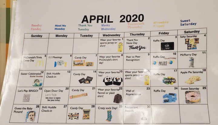 This calendar posted in a Los Angeles McDonald's is drawing employee ire.