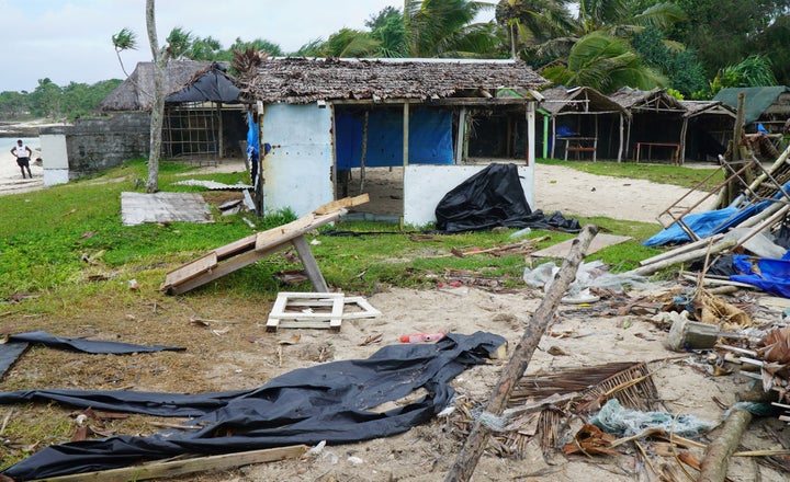 Buildings were badly damaged as Cyclone Harold swept past Vanuatu's capital of Port Vila on April 7.