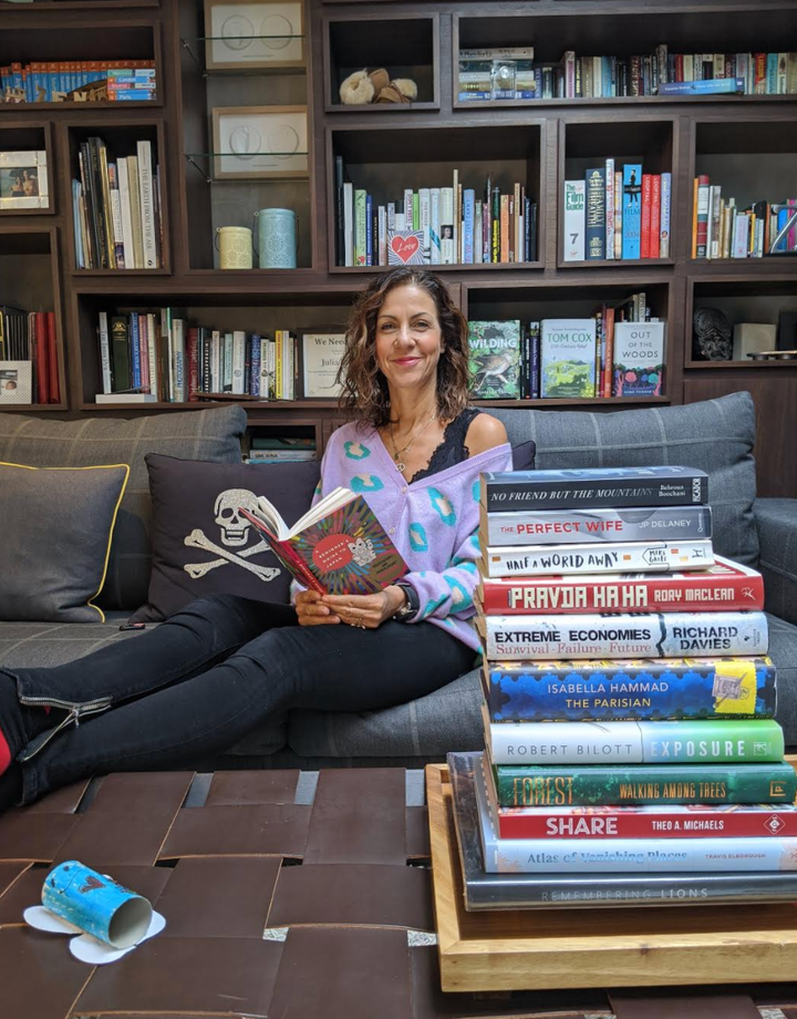 Julia Bradbury with her book selection.