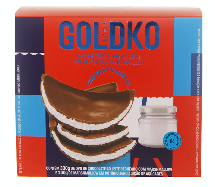Ovo GoldKo de Chocolate ao Leite Recheado com Marshmallow