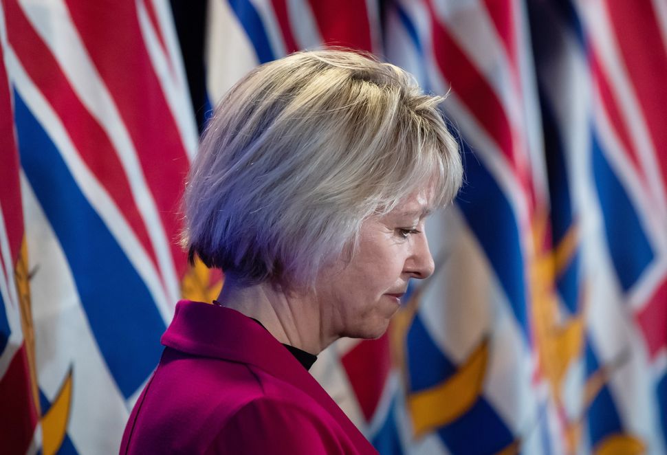 Provincial health officer Dr. Bonnie Henry listens during a news conference about B.C.'s response to the coronavirus in Vancouver on March 6, 2020.