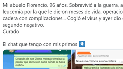 Su abuelo de 96 años se cura de coronavirus... y la conversación con sus es