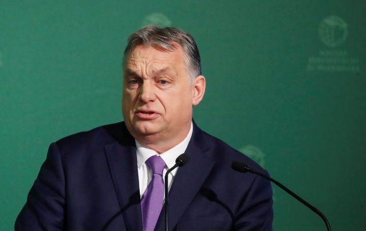 Hungarian Prime Minister Viktor Orban speaks during a business conference in Budapest on March 10.