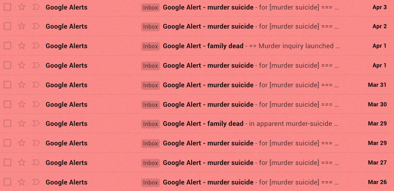 HuffPost tracked murder-suicides — which often involve a perpetrator killing someone else, usually a family member, before dying by suicide — over one week when much of the nation was sheltering in place.