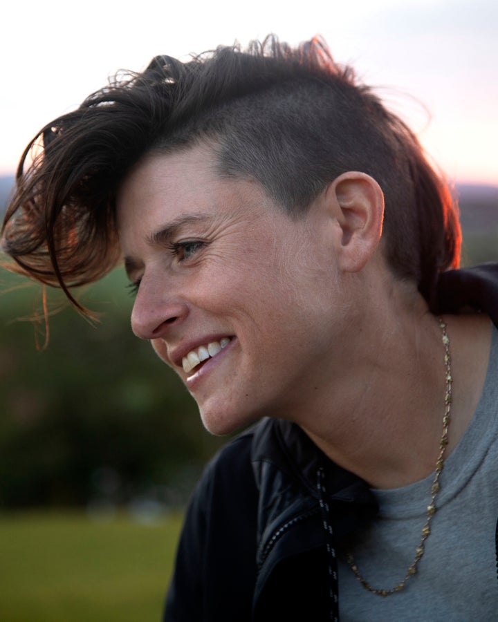 Lael Wilcox, immediately after a 1,000-kilometer self-supported mountain bike race across Switzerland, in which she placed second.