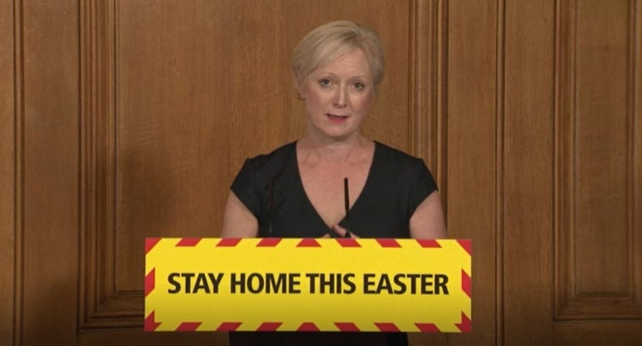 Chief nursing officer for England Ruth May speaking during a media briefing in Downing Street.