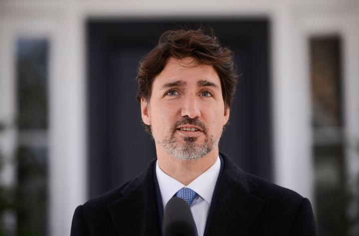 Prime Minister Justin Trudeau addresses Canadians on the COVID-19 pandemic from Rideau Cottage in Ottawa on April 7, 2020.
