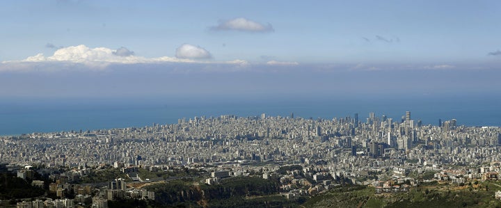 Lebanon's capital Beirut with a clear skyline, on March 21, 2020, as most people stay home during measures to control the spread of the novel coronavirus. Beirut is known for its heavy air pollution.