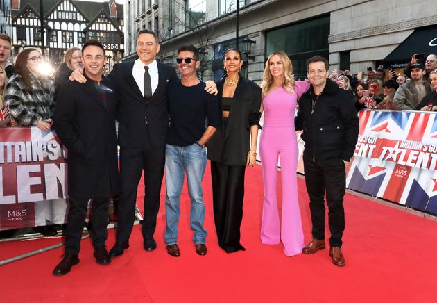 Amanda with BGT's Ant McPartlin, David Walliams Simon Cowell, Alesha Dixon and Dec Donnelly