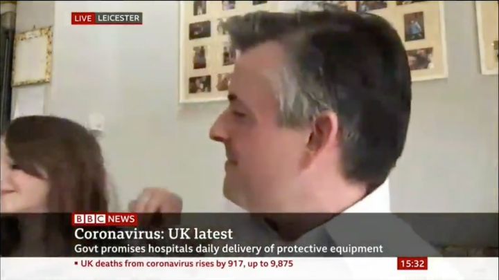 Jonathan Ashworth was interrupted by his daughter during an interview on Saturday morning.