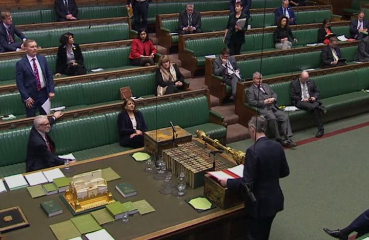 MPs were observing social distancing rules before parliament broke up for Easter