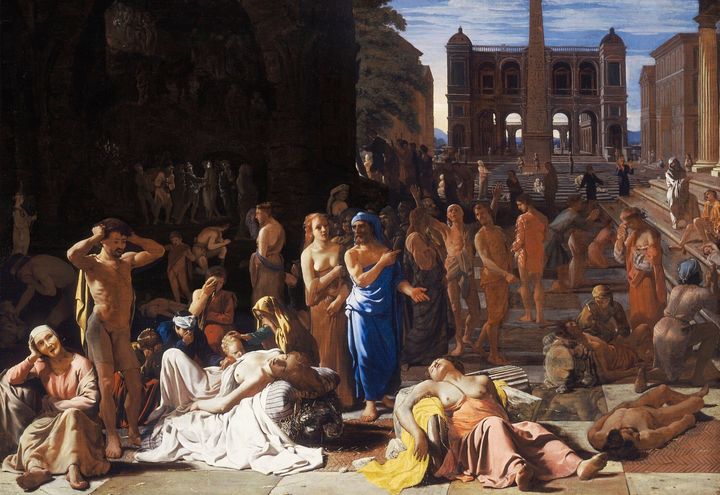 Λοιμός σε αρχαία πόλη, πίνακας του 17ου αιώνα του Μίχιελ Σβέιρτς, ο οποίος θεωρείται πως αναφέρεται στο λοιμό των Αθηνών