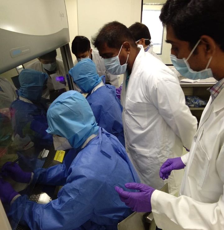 Researchers during the demonstration period