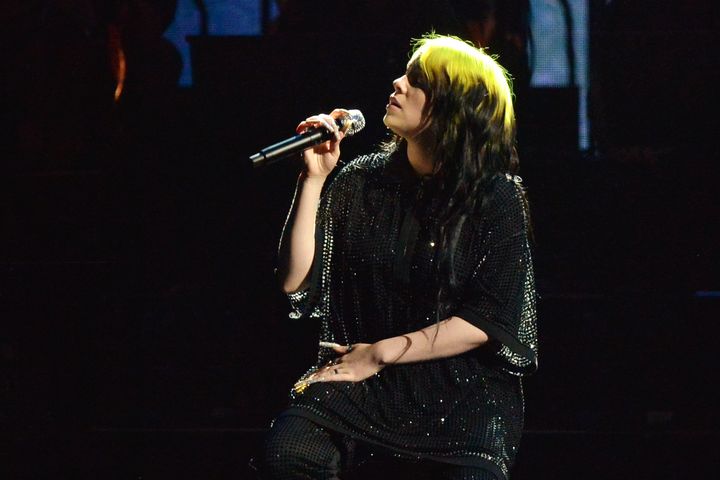Billie performing at the Brit Awards in February