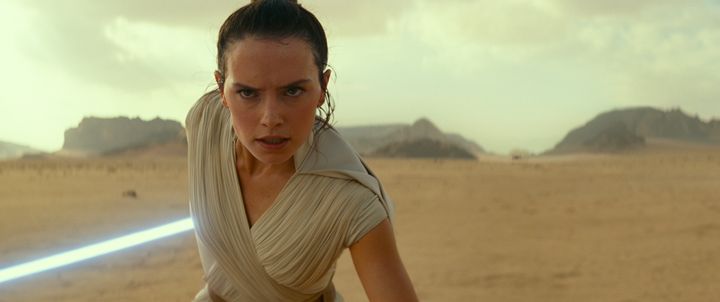 Daisy Ridley in character as Rey