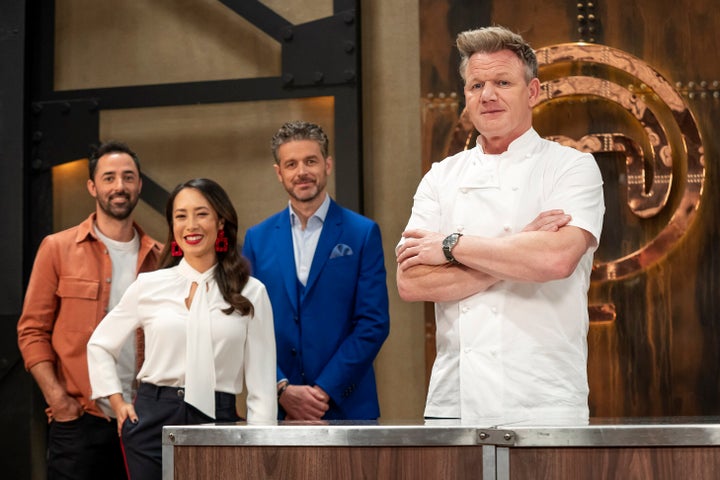 MasterChef Australia 2020 judges Andy Allen, Melissa Leong and Jock Zonfrillo with Gordon Ramsay 