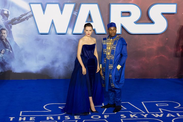 Daisy and co-star John Boyega at the European premiere of Star Wars: Episode IX