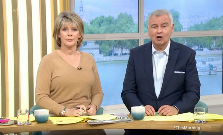 Ruth Langsford and Eamonn Holmes during Tuesday's edition of This Morning