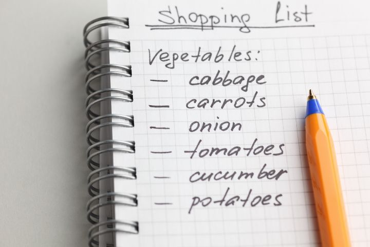 When making a grocery list, check what you did and didn't eat in the past week or so, so as to cut down on foods that could potentially go to waste.
