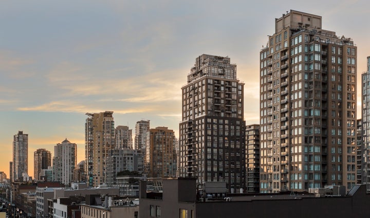 In this undated stock photo, condo and apartment buildings are seen in Vancouver's Yaletown neighbourhood. 