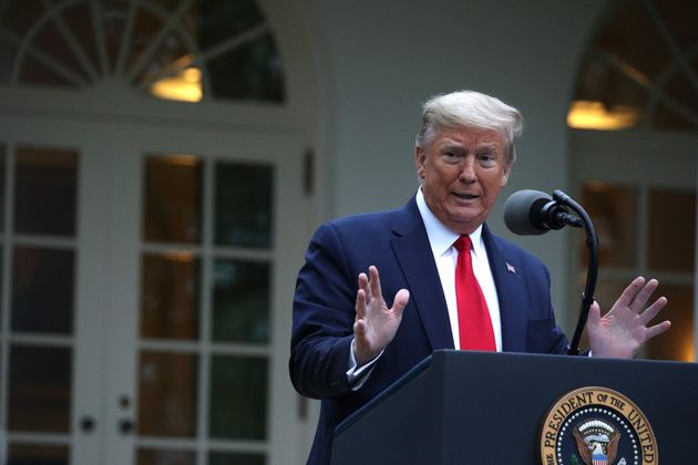 Trump leads Tuesday's daily briefing of the White House Coronavirus Task Force in the Rose Garden at the White House.