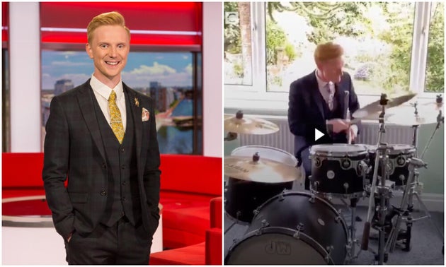BBC News drummer Owain Wyn Evans