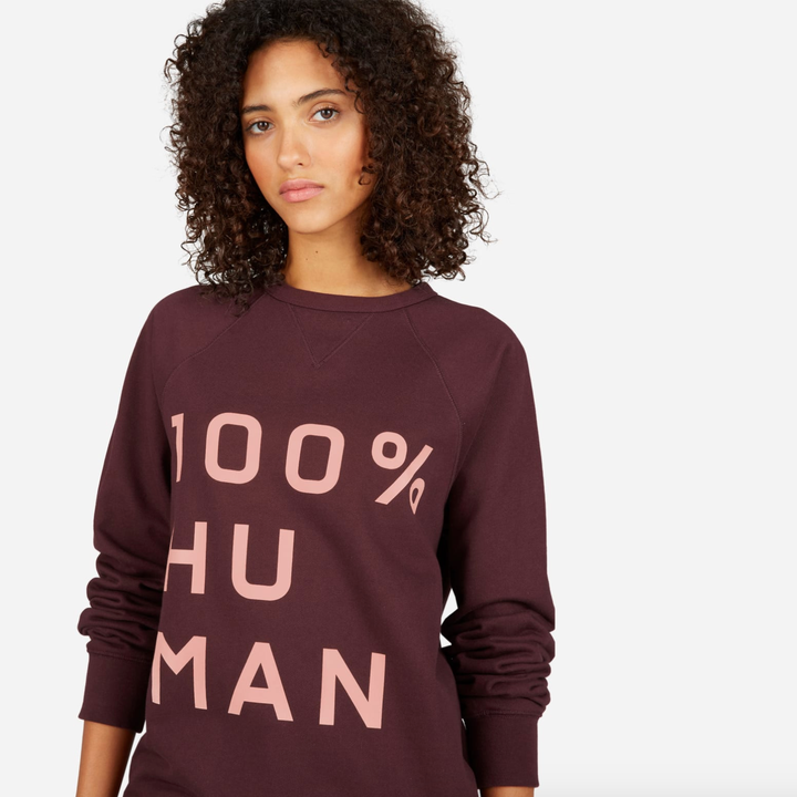 The 100% Human Woman Unisex French Terry Sweatshirt in Large Print by Everlane