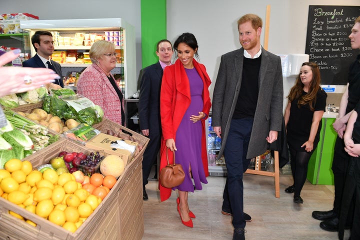 Harry and Meghan officially open 'Number 7', a 'Feeding Birkenhead' citizen’s supermarket and community café, on Jan. 14, 2019 in Birkenhead, England.