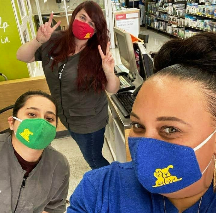 Some Petco employees made masks out of their old uniforms.