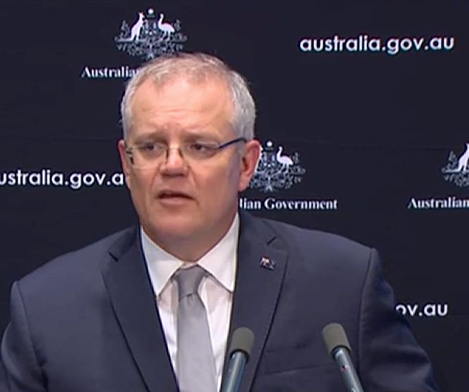 Scott Morrison delivers "very sobering news" at a press conference following the National Cabinet meeting on Thursday. 