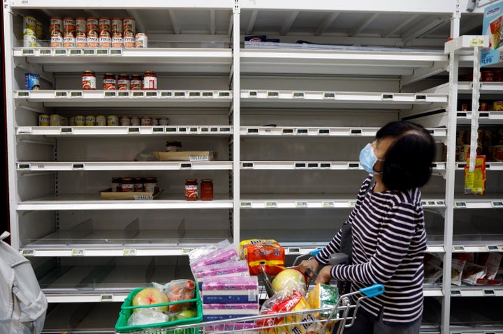 Panic buying caused the emptying of Singapore's supermarket shelves, but assurances by officials have helped ease some of the hoarding.